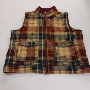 Natural Reflections Women’s Plaid Vest Quilted Puffer Sleeveless Jacket Size XL
